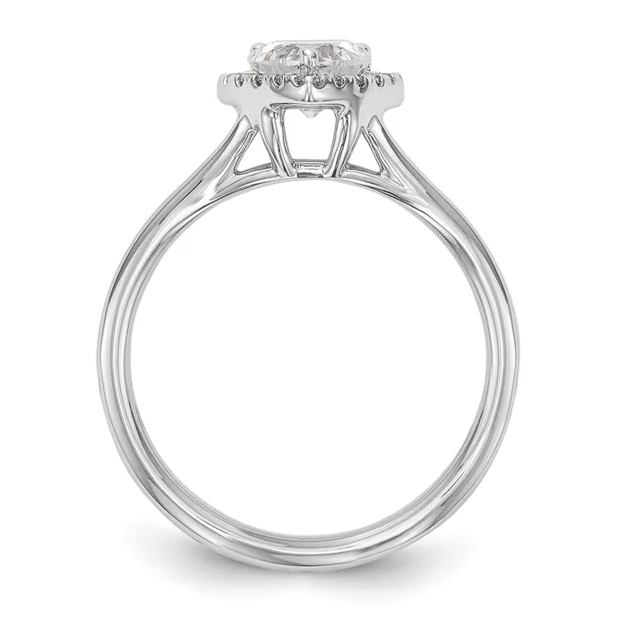 14kw Heart Halo Simulated Diamond Split Shank Engagement Ring Goldiacom Rings