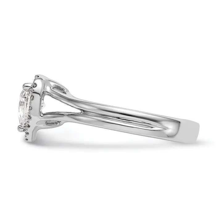14kw Heart Halo Simulated Diamond Split Shank Engagement Ring Goldiacom Rings
