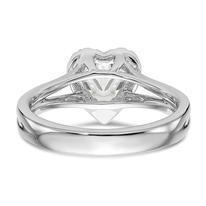 14kw Heart Halo Simulated Diamond Split Shank Engagement Ring Goldiacom Rings