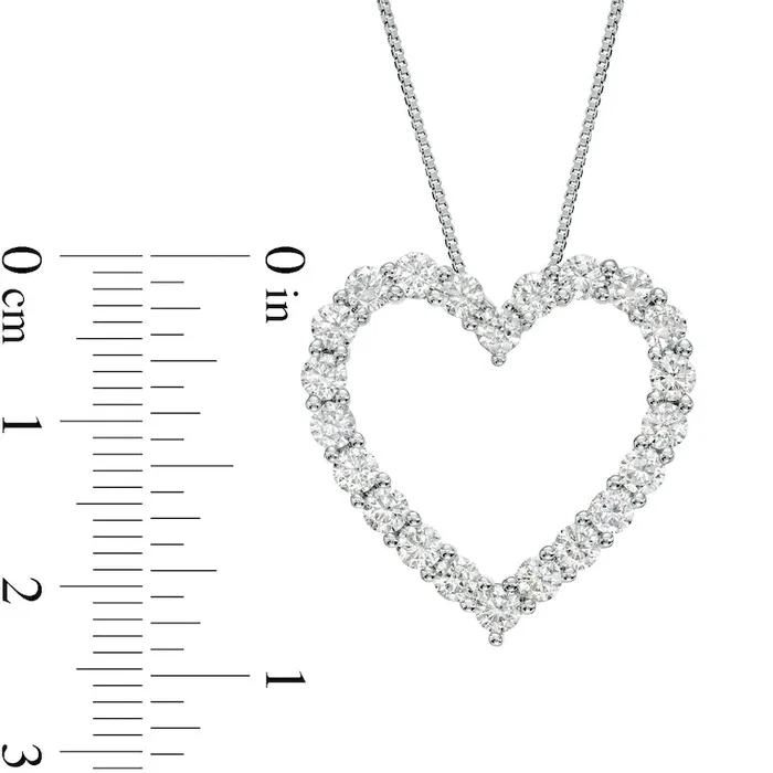 2 CT TW Certified LabCreated Diamond Heart Necklace in 14K White Gold FSI2 Goldia Necklaces 2 CT TW Certified LabCreated Diamond Heart Necklace in 14K White Gold FSI2 Goldia Necklaces