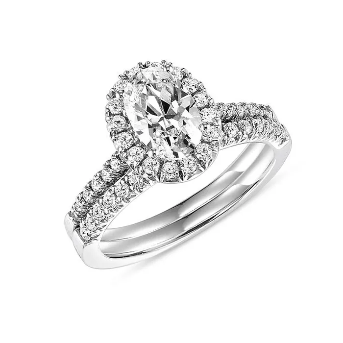 34 CT TW Oval Diamond Frame Bridal Engagement Ring Set in 14K White Gold Goldiacom Rings 34 CT TW Oval Diamond Frame Bridal Engagement Ring Set in 14K White Gold Goldiacom Rings