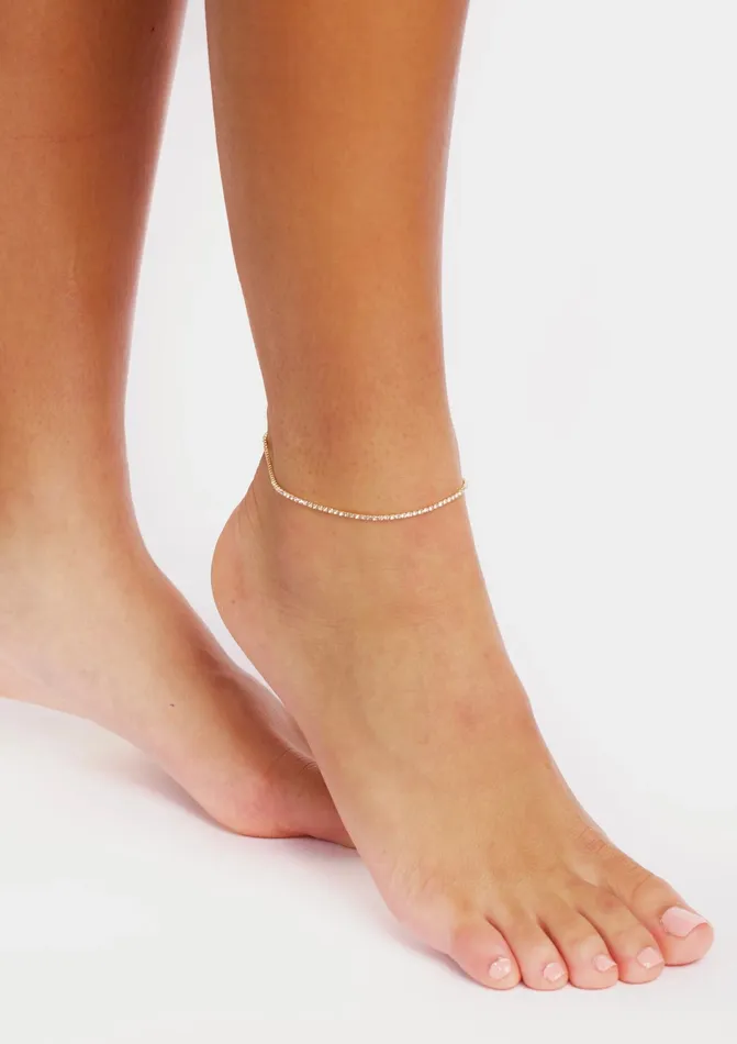 Bracelets Goldia 10 ct tw Classic FourProng Natural Diamond Tennis Anklet Bracelet in 18K White Gold
