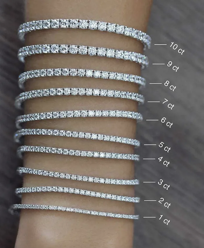 Bracelets Goldia 10 ct tw Classic FourProng Natural Diamond Tennis Anklet Bracelet in 18K White Gold