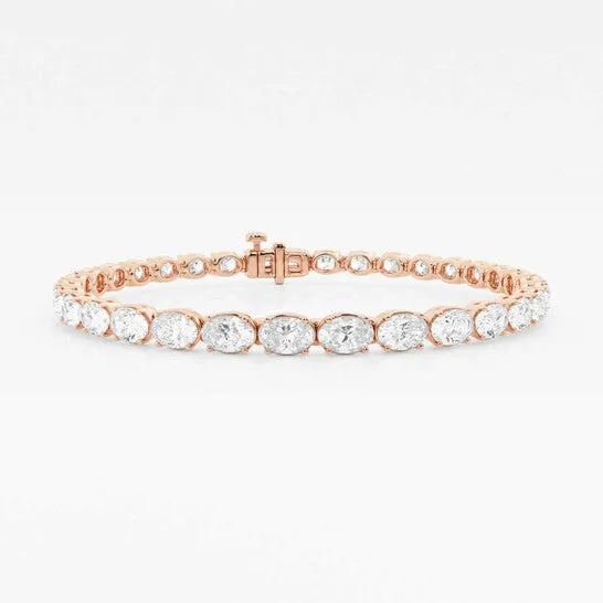 Bracelets JMS always Original Brilliant Diamond 14K Rose Gold 8 CTTW OvalCut LAB GROWN Diamond EastWest Tennis Bracelet 7 inches FG SI1 Bracelets JMS always Original Brilliant Diamond 14K Rose Gold 8 CTTW OvalCut LAB GROWN Diamond EastWest Tennis Bracelet 7 inches FG SI1