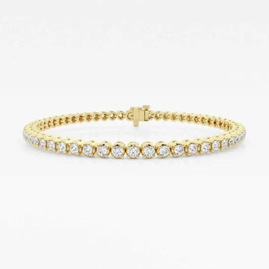 Bracelets JMS always Original Brilliant Diamond 14K Yellow Gold 3 ctw Round Lab Grown Diamond Four Prong Tennis Bracelet 7 Inches FG SI1 Bracelets JMS always Original Brilliant Diamond 14K Yellow Gold 3 ctw Round Lab Grown Diamond Four Prong Tennis Bracelet 7 Inches FG SI1