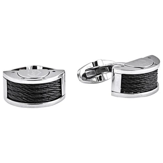 Bracelets JMS always Original Charriol Stainless Steel Mens Cufflinks Black PVD Silver Bracelets JMS always Original Charriol Stainless Steel Mens Cufflinks Black PVD Silver