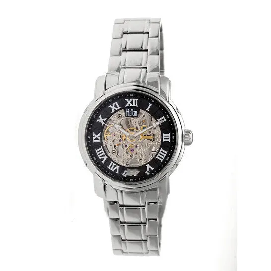Bracelets JMS always Original Reign Kahn Black Skeleton Roman Numeral Silvertone Bracelet Mens Watch RN4302 Bracelets JMS always Original Reign Kahn Black Skeleton Roman Numeral Silvertone Bracelet Mens Watch RN4302