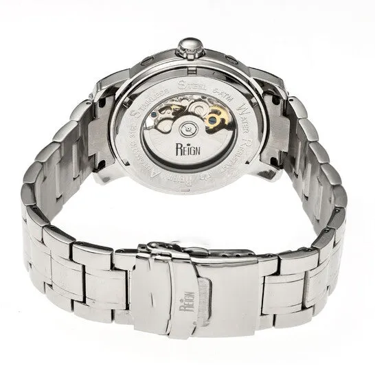 Bracelets JMS always Original Reign Kahn Black Skeleton Roman Numeral Silvertone Bracelet Mens Watch RN4302 Bracelets JMS always Original Reign Kahn Black Skeleton Roman Numeral Silvertone Bracelet Mens Watch RN4302