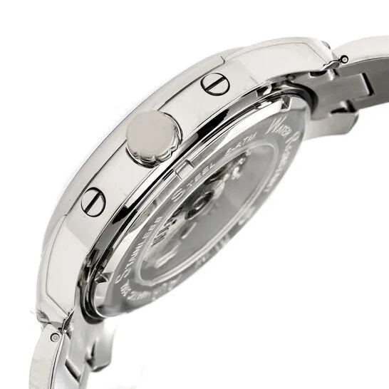 Bracelets JMS always Original Reign Kahn Black Skeleton Roman Numeral Silvertone Bracelet Mens Watch RN4302 Bracelets JMS always Original Reign Kahn Black Skeleton Roman Numeral Silvertone Bracelet Mens Watch RN4302