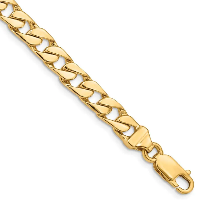 Bracelets MDS Solid 14K Yellow Gold 8 inch 65mm Hand Polished Fancy Link with Lobster Clasp Bracelet