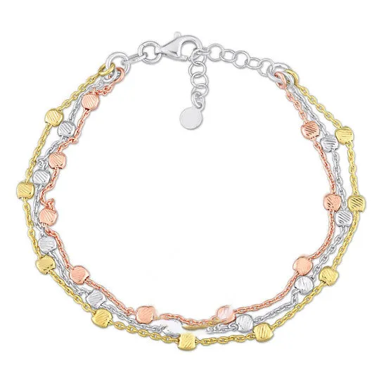 Bracelets Original AMOUR MultiStrand Bracelet In 3Tone Plated Sterling Silver 75 In JMS always Bracelets Original AMOUR MultiStrand Bracelet In 3Tone Plated Sterling Silver 75 In JMS always