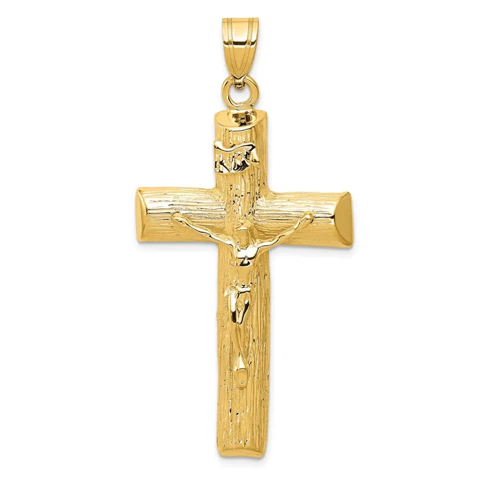 Charm Necklaces 14k Yellow Gold Crucifix Charm Goldia