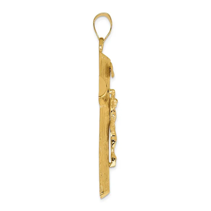 Charm Necklaces 14k Yellow Gold Crucifix Charm Goldia
