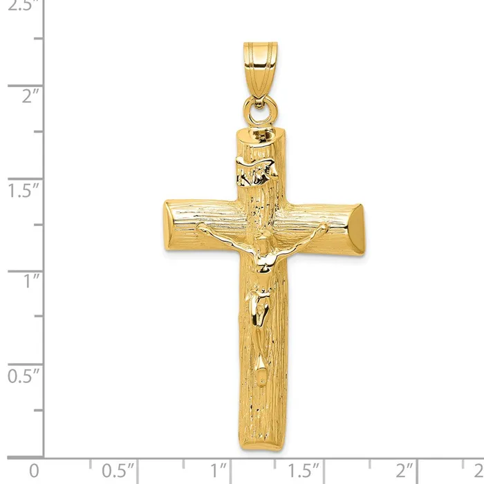 Charm Necklaces 14k Yellow Gold Crucifix Charm Goldia