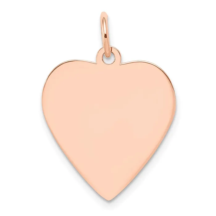 Charm Necklaces Goldia 14k Rose Gold Plain 018 Gauge Engraveable Heart Disc Charm