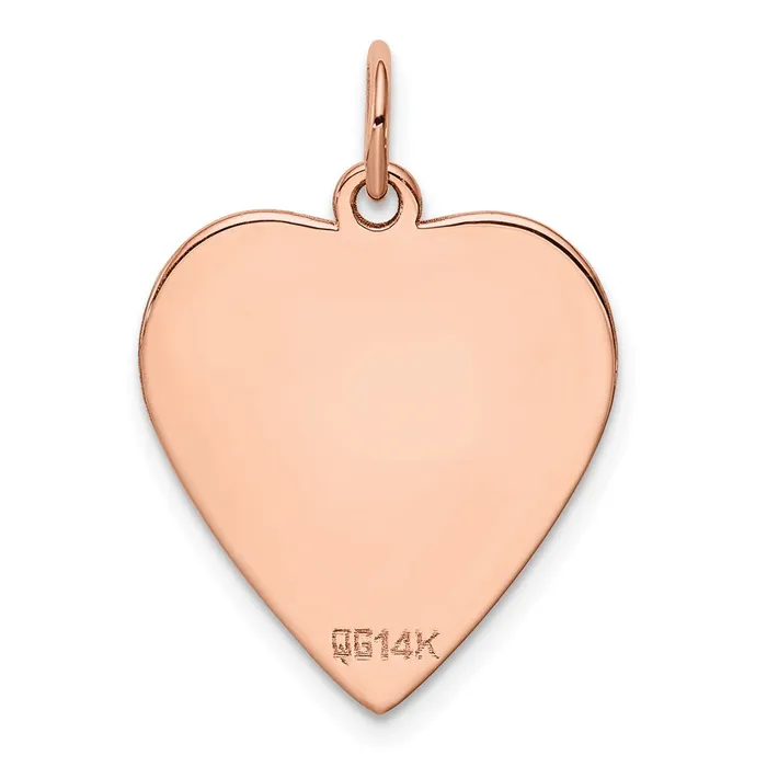 Charm Necklaces Goldia 14k Rose Gold Plain 018 Gauge Engraveable Heart Disc Charm