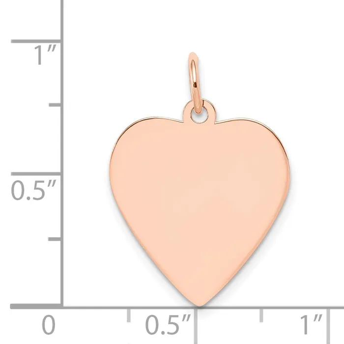 Charm Necklaces Goldia 14k Rose Gold Plain 018 Gauge Engraveable Heart Disc Charm