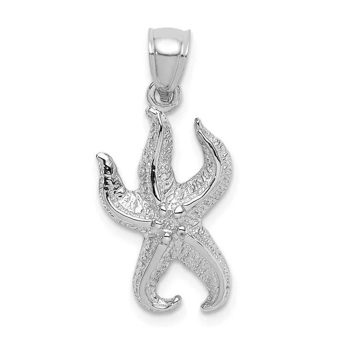 Charm Necklaces Goldia 14k White Gold Textured Starfish Charm