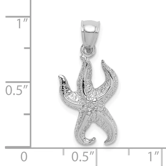 Charm Necklaces Goldia 14k White Gold Textured Starfish Charm