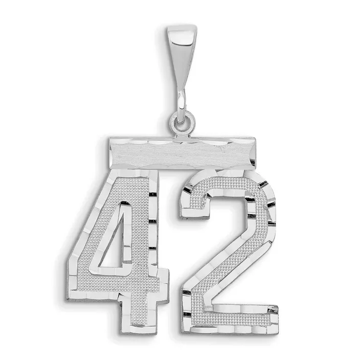 Charm Necklaces Goldia 14k White Goldw Small Brushed Diamondcut Number 42 Charm Charm Necklaces Goldia 14k White Goldw Small Brushed Diamondcut Number 42 Charm