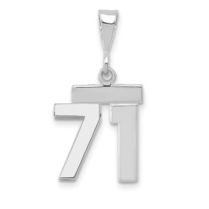 Charm Necklaces Goldia 14k White Goldw Small Polished Number 71 Charm