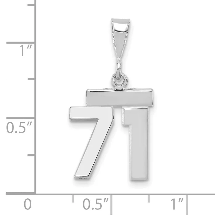 Charm Necklaces Goldia 14k White Goldw Small Polished Number 71 Charm