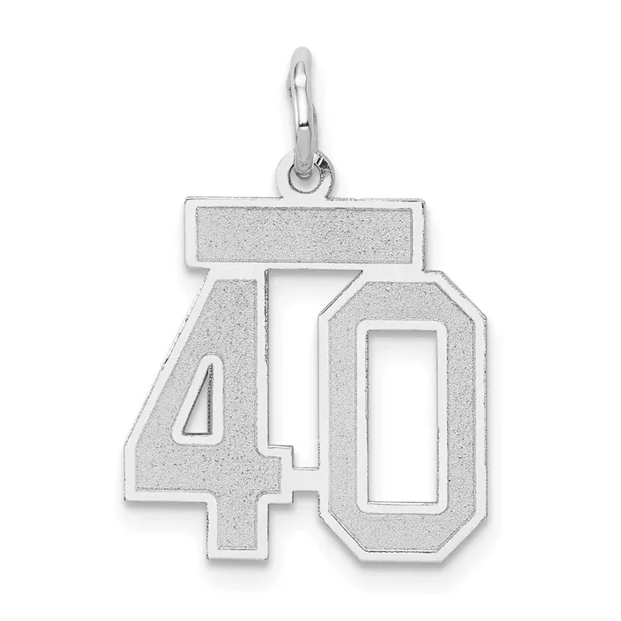 Charm Necklaces Goldia 14k White Goldw Small Satin Number 40 Charm
