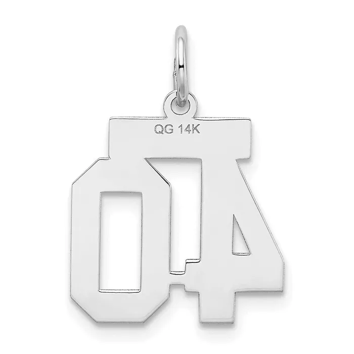 Charm Necklaces Goldia 14k White Goldw Small Satin Number 40 Charm