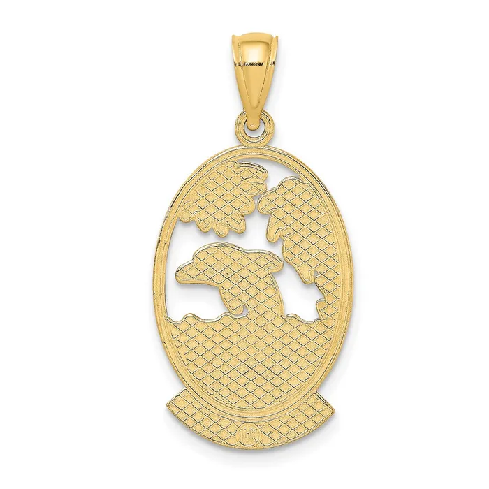 Charm Necklaces Goldia 14k Yellow Gold KEY WEST Dolphin Sunset Scene Charm