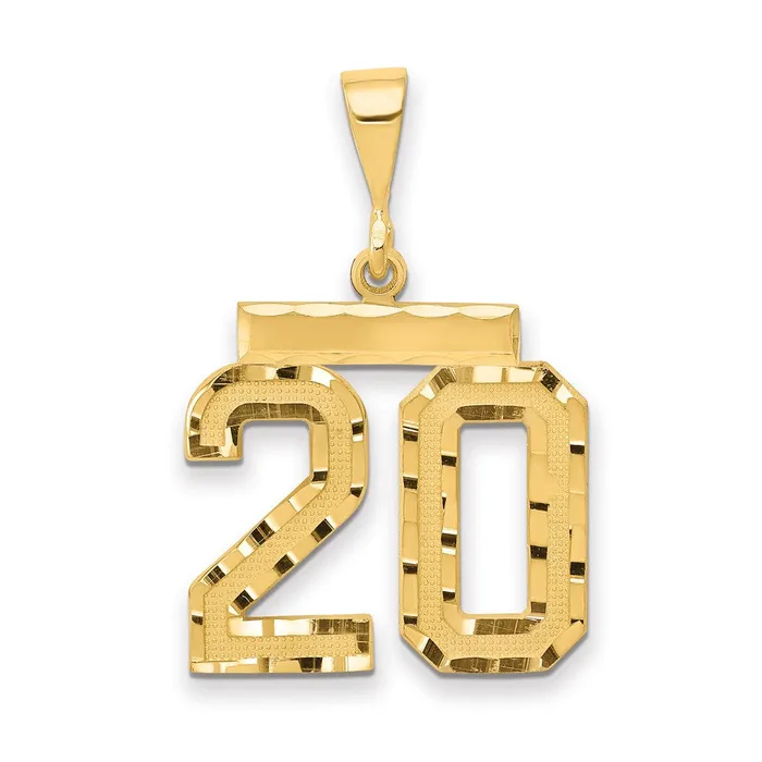 Charm Necklaces Goldia 14k Yellow Gold Medium Diamondcut Number 20 Charm Charm Necklaces Goldia 14k Yellow Gold Medium Diamondcut Number 20 Charm