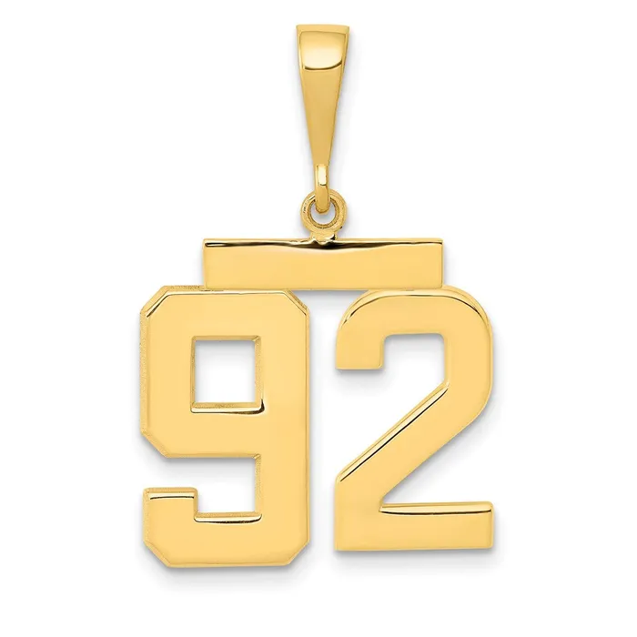 Charm Necklaces Goldia 14k Yellow Gold Medium Polished Number 92 Charm