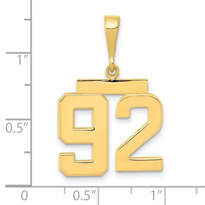 Charm Necklaces Goldia 14k Yellow Gold Medium Polished Number 92 Charm