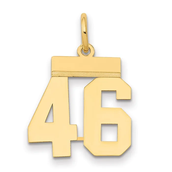Charm Necklaces Goldia 14k Yellow Gold Small Polished Number 46 Charm