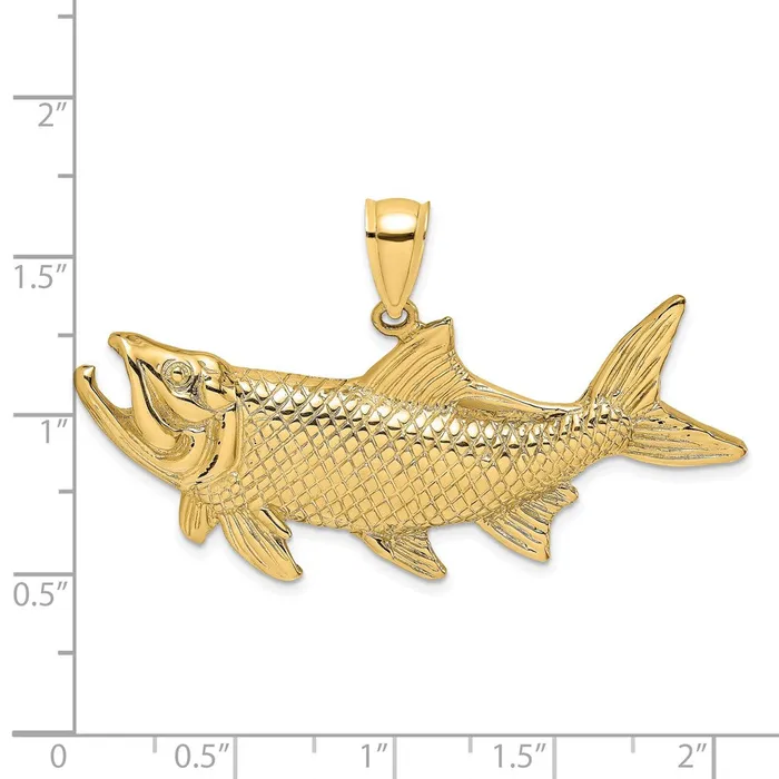 Charm Necklaces Goldia 14k Yellow Gold Tarpon Fish wOpen Mouth Charm