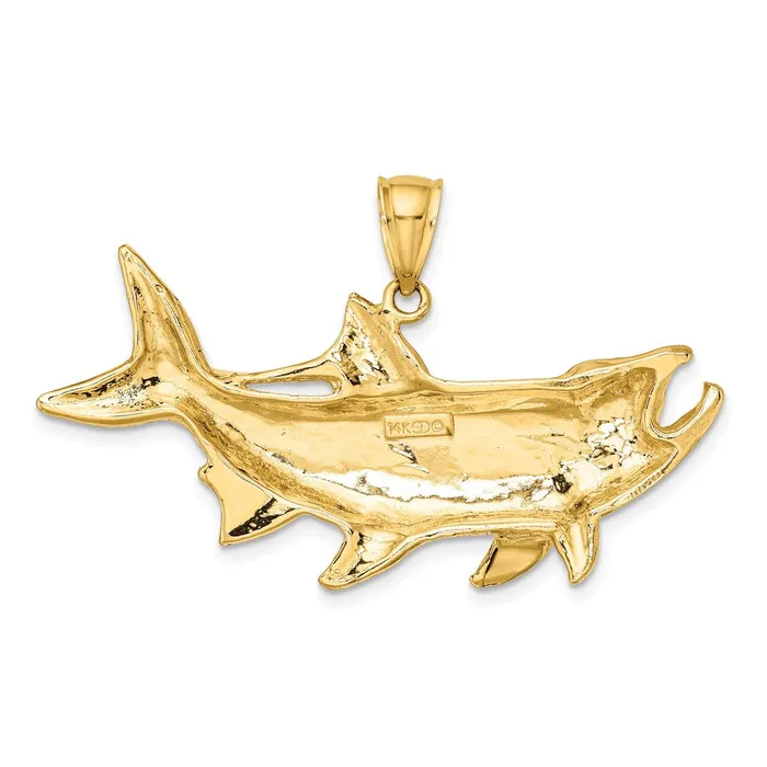 Charm Necklaces Goldia 14k Yellow Gold Tarpon Fish wOpen Mouth Charm