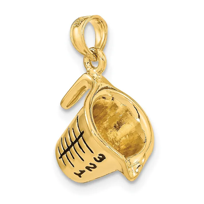 Charm Necklaces Goldia 14k Yellow Gold w Enamel 3D Measuring Cup Charm