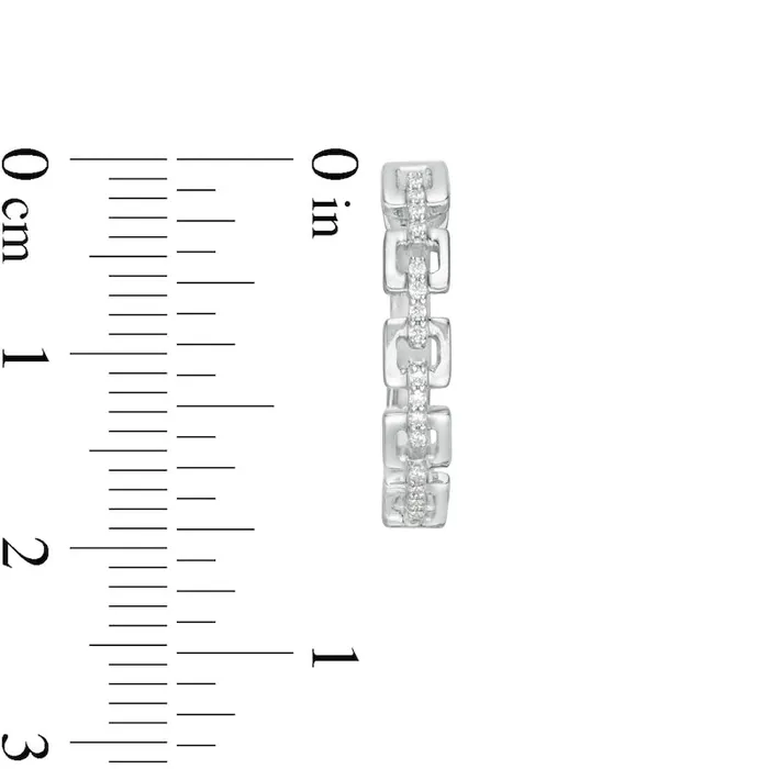 Earrings 007 CT TW Diamond Square Chain Link Hoop Earrings in 10K White Gold Goldia Earrings 007 CT TW Diamond Square Chain Link Hoop Earrings in 10K White Gold Goldia