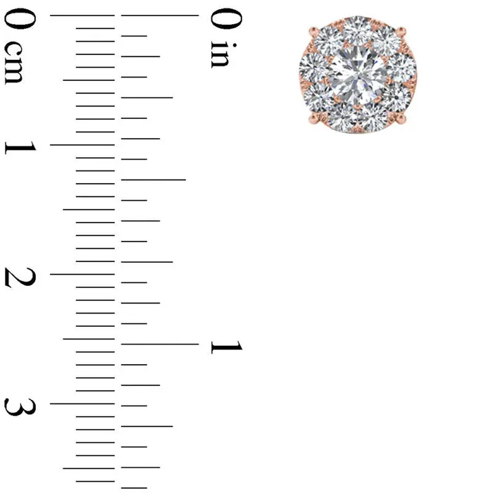 Earrings 12 CT TW Diamond Frame Stud Earrings in 10K Rose Gold Goldia Earrings 12 CT TW Diamond Frame Stud Earrings in 10K Rose Gold Goldia