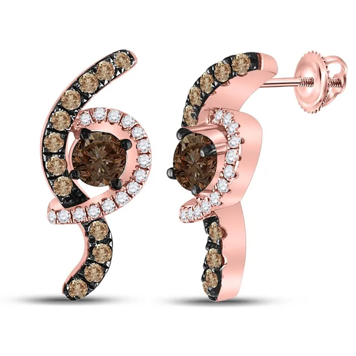 Earrings 10k Rose Gold Round Smoky Quartz Diamond Fashion Earrings 58 Cttw gndatlanta Earrings 10k Rose Gold Round Smoky Quartz Diamond Fashion Earrings 58 Cttw gndatlanta