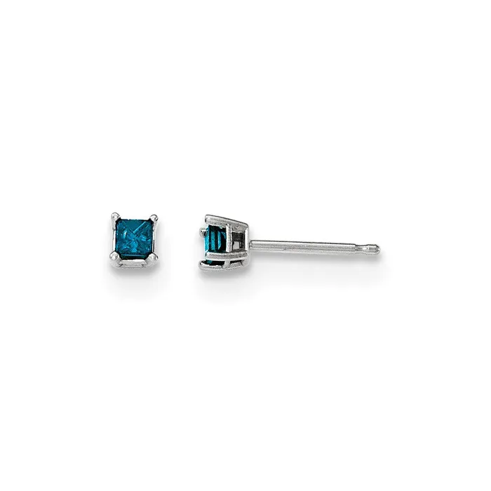 Earrings 14k White Gold 25ct Blue Diamond Stud Earrings Goldia
