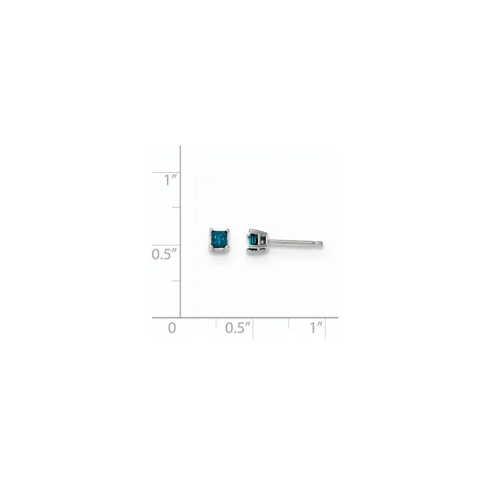 Earrings 14k White Gold 25ct Blue Diamond Stud Earrings Goldia