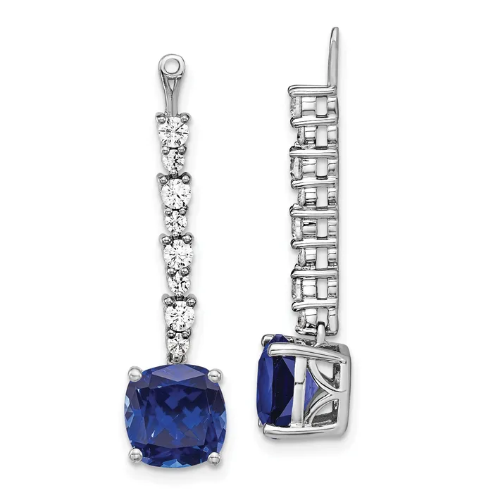 Earrings 14k White Gold 58 Ct Lab Grown Diamond VSSI G and Lab Created Blue Sapphire Earring Jackets Goldia Earrings 14k White Gold 58 Ct Lab Grown Diamond VSSI G and Lab Created Blue Sapphire Earring Jackets Goldia
