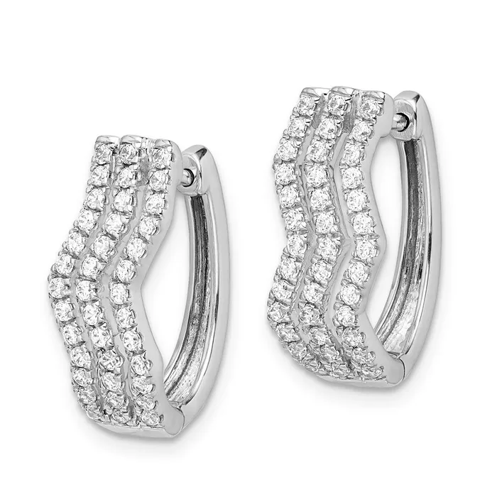 Earrings 14k White Gold Real Diamond Earrings Goldia