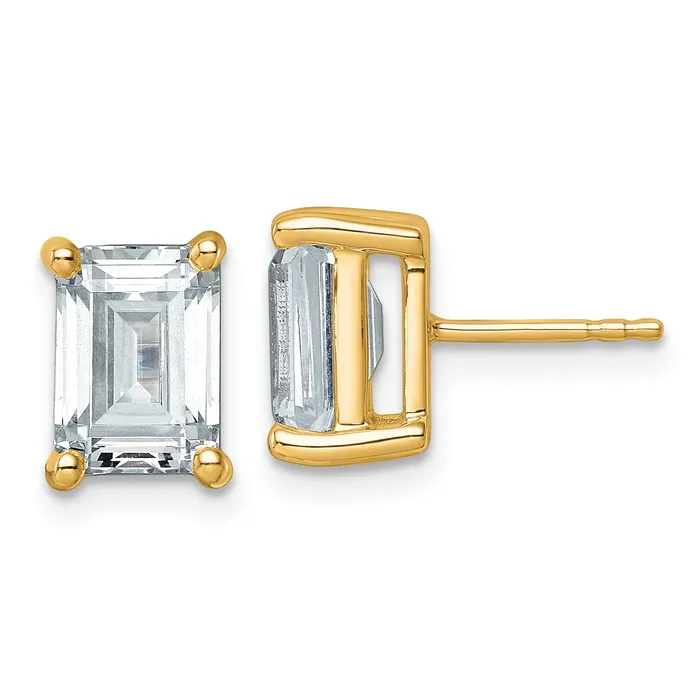 Earrings 14k Yellow Gold 5 ctw Lab Grown Diamond VSSI G Emerald 4 Prong Heavy Wt Stud Earrings Goldia Earrings 14k Yellow Gold 5 ctw Lab Grown Diamond VSSI G Emerald 4 Prong Heavy Wt Stud Earrings Goldia