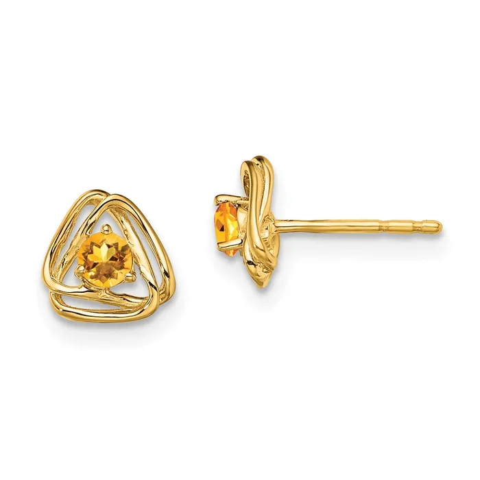 Earrings 14k Yellow Gold Citrine Post Earrings Goldia