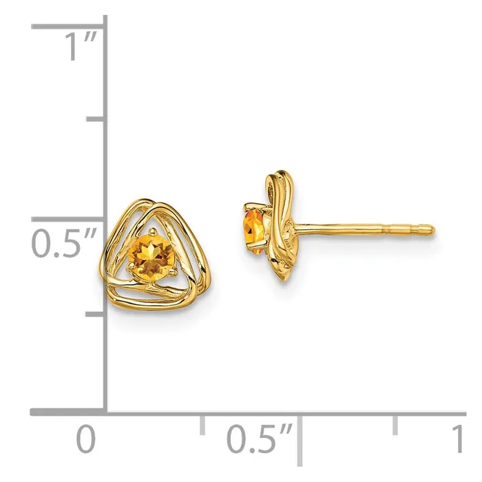 Earrings 14k Yellow Gold Citrine Post Earrings Goldia