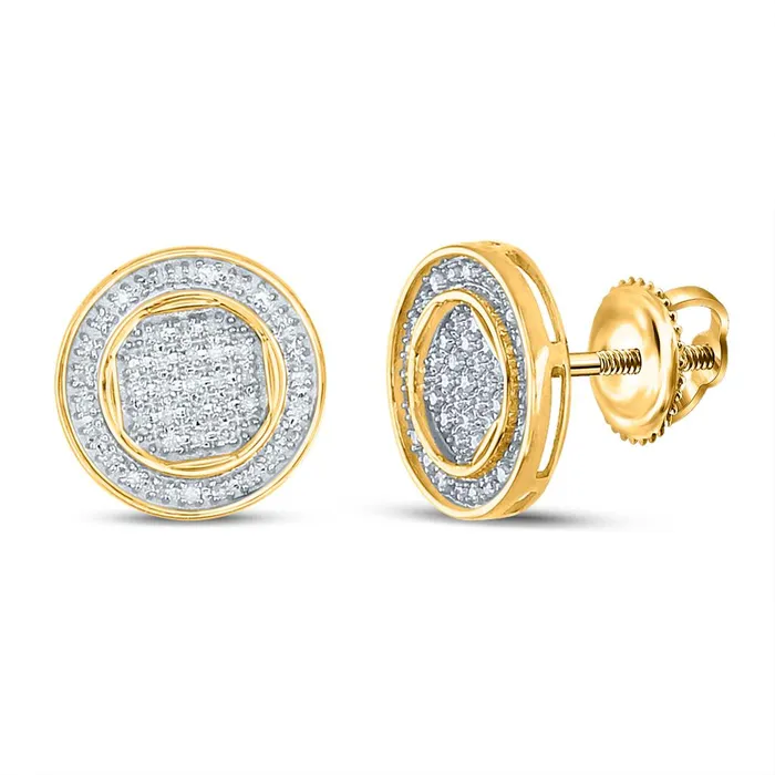 Earrings gndatlanta 10k Yellow Gold Round Diamond Circle Earrings 14 Cttw Earrings gndatlanta 10k Yellow Gold Round Diamond Circle Earrings 14 Cttw