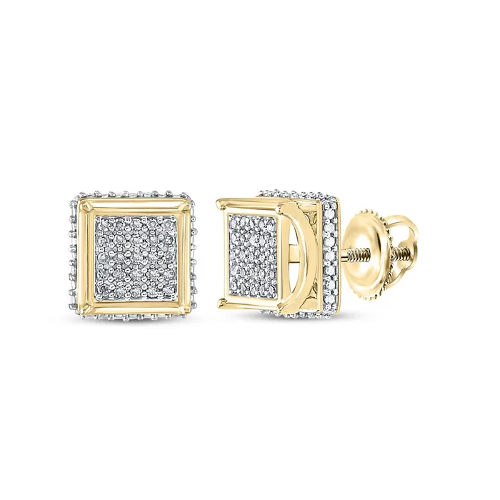 Earrings gndatlanta 10k Yellow Gold Round Diamond Square Earrings 16 Cttw Earrings gndatlanta 10k Yellow Gold Round Diamond Square Earrings 16 Cttw