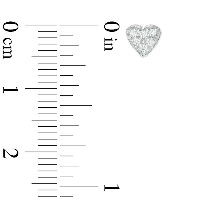 Earrings Goldia 013 CT TW Diamond Heart Stud Earrings in 14K White Gold Earrings Goldia 013 CT TW Diamond Heart Stud Earrings in 14K White Gold