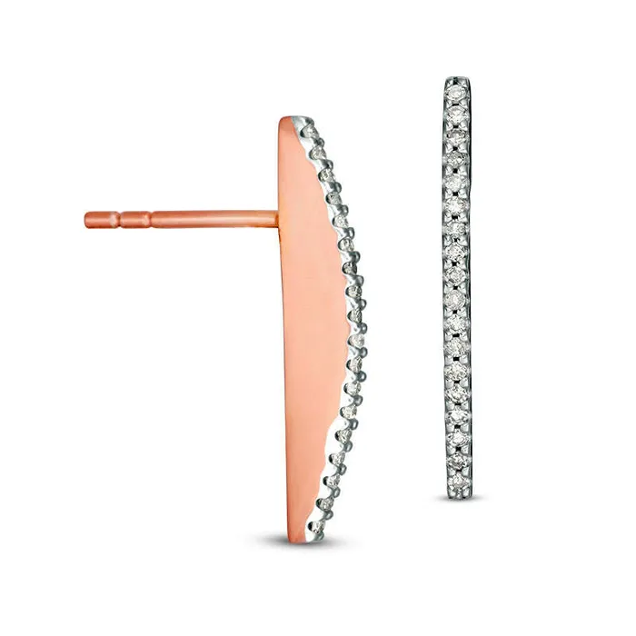 Earrings Goldia 017 CT TW Diamond Linear Drop Earrings in 10K Rose Gold